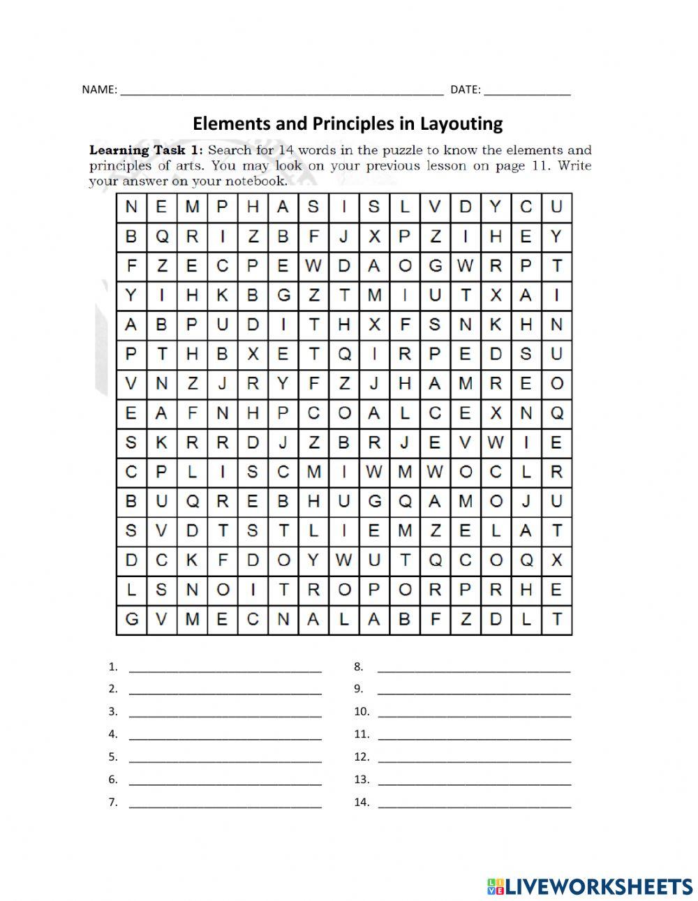 Elements and Principles in Layouting