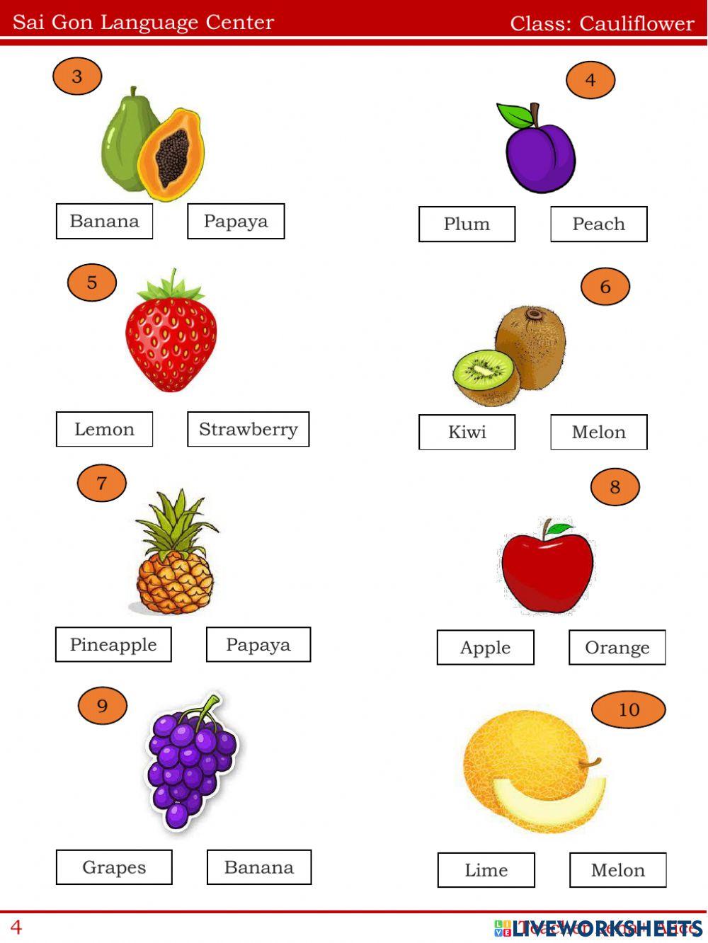 fruit spinner - ESL worksheet by fleur