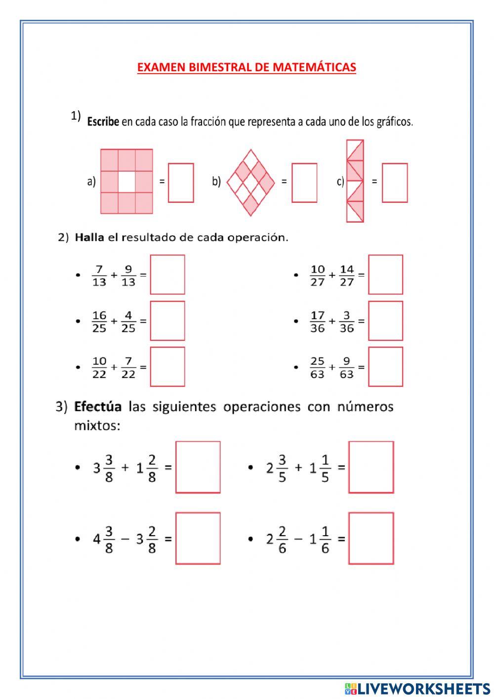Examen bimestral 5to