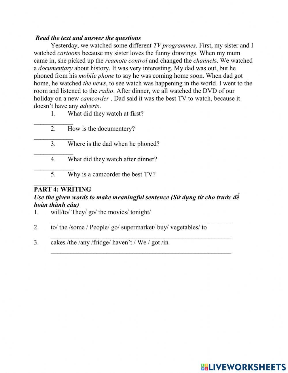 Monthly test (FF4-U7,8,9)