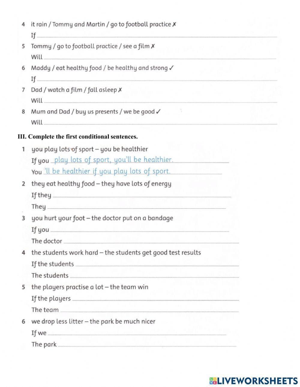 First conditional questions form | LiveWorksheets