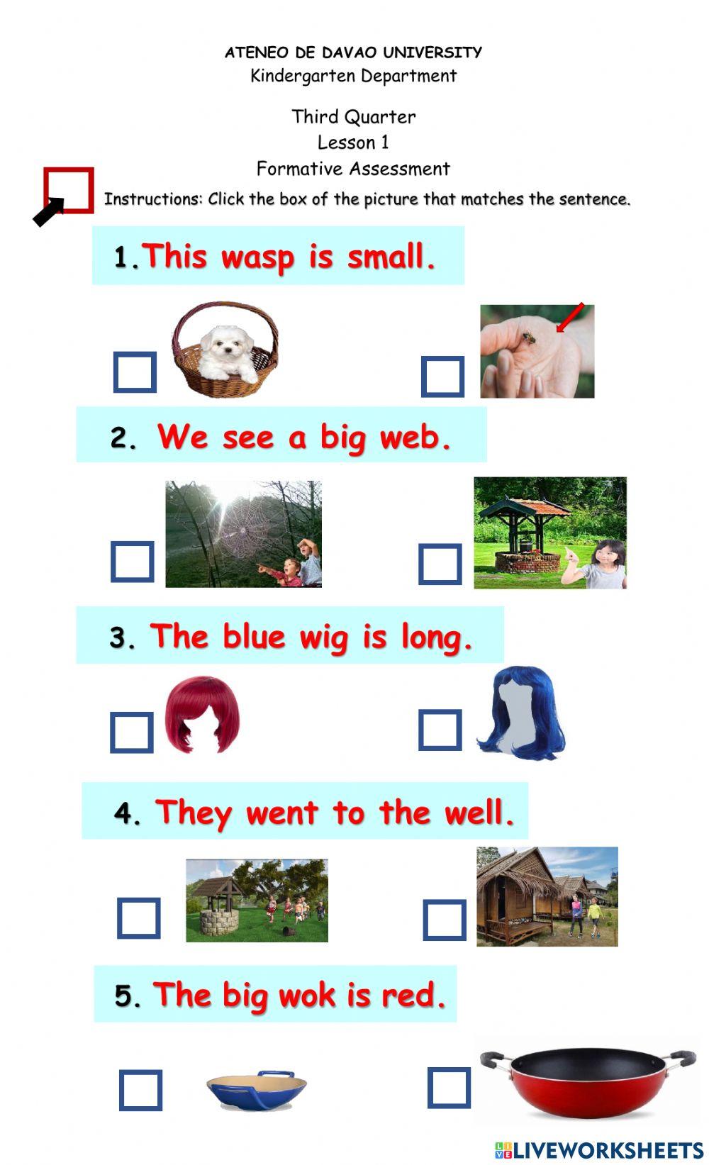 Letter Ww Sentences 21 online exercise for Live Worksheets