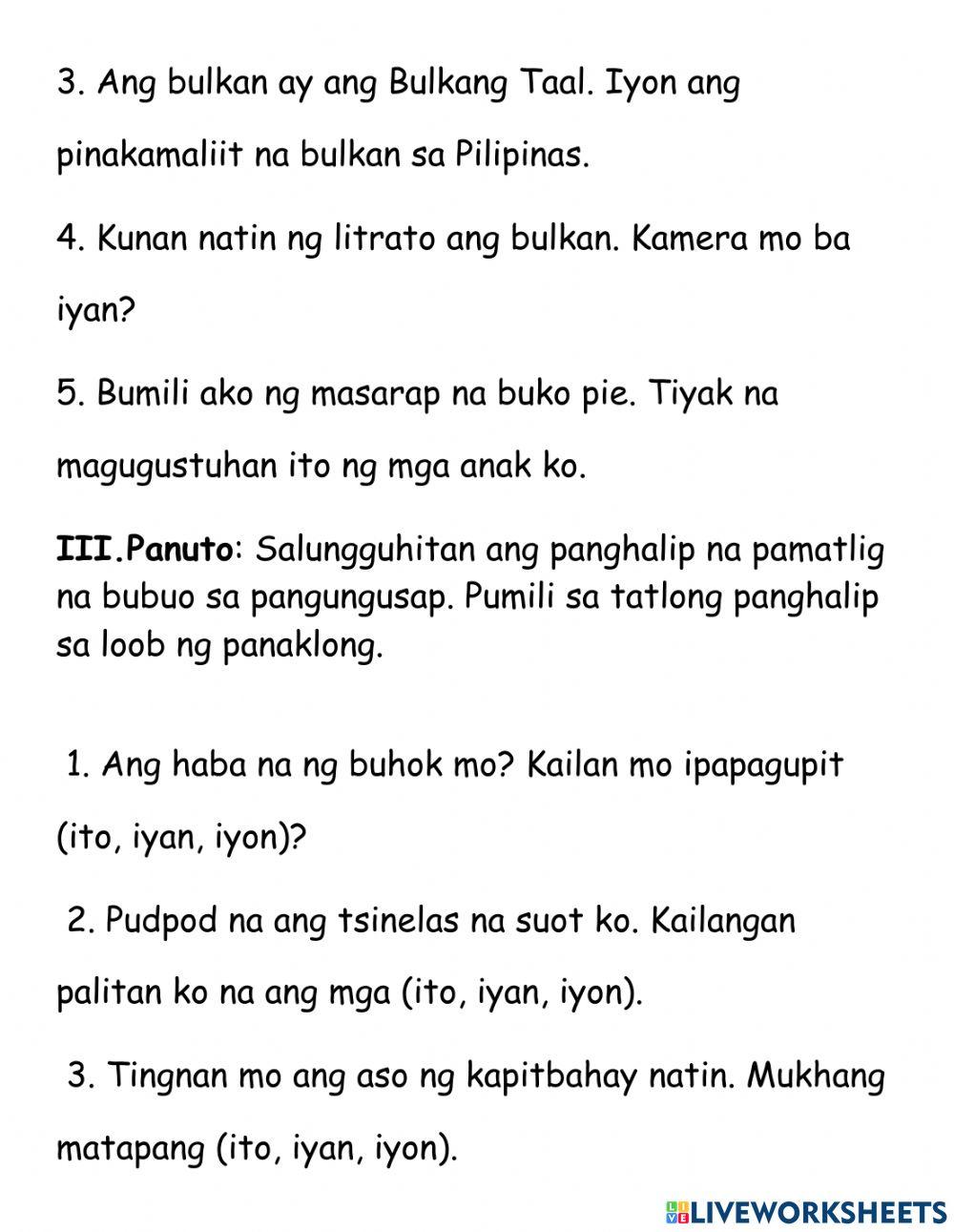 Pagsasanay sa Filipino 1