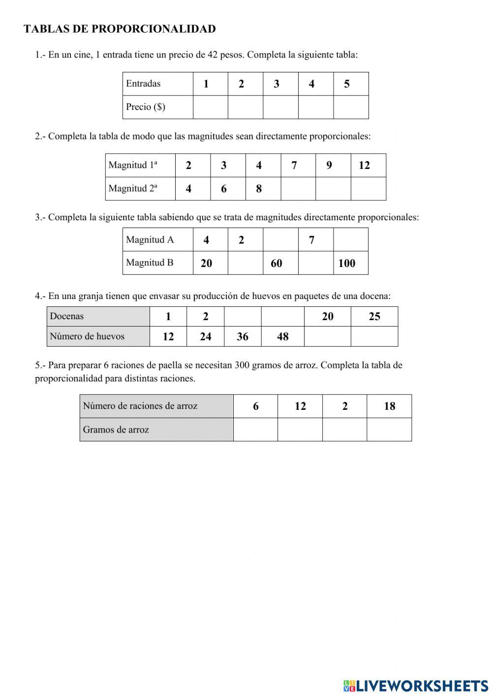 Proporcionalidad Proporcionalidad