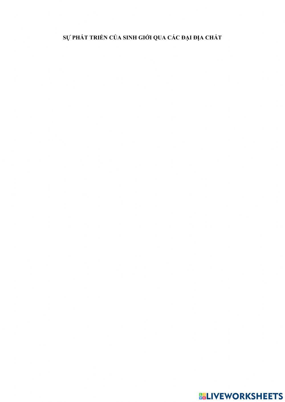 Sự phát triển của sự sống qua các đại địa chất