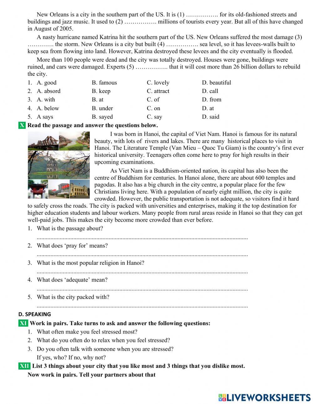 Review unit 1,2,3 (basic) - class 9