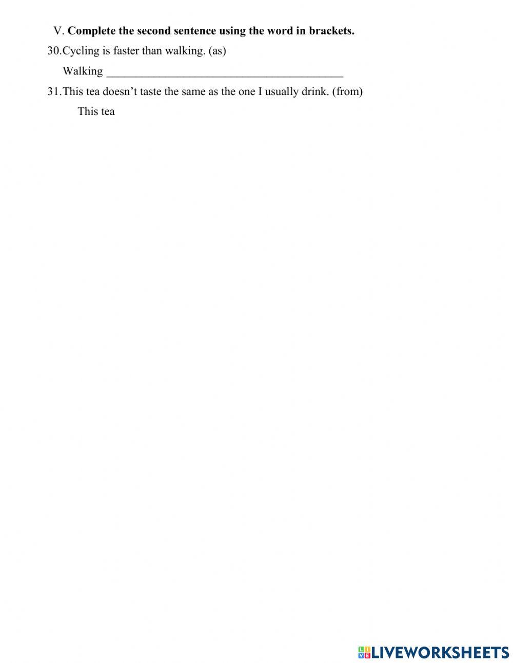 English 7 - November test