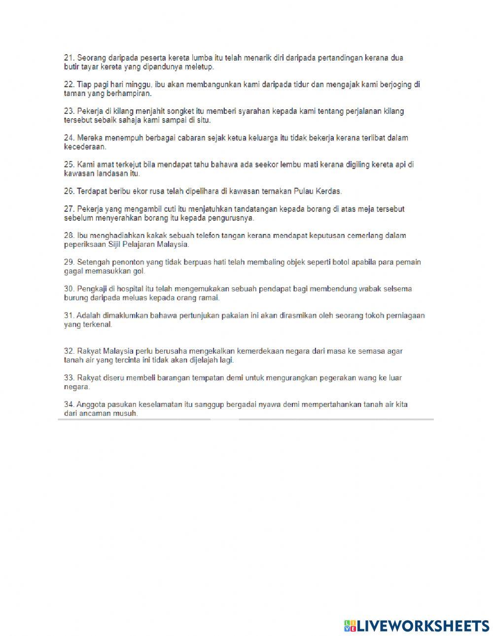 Latihan Rumusan dan tatabahasa ting 4 - 5