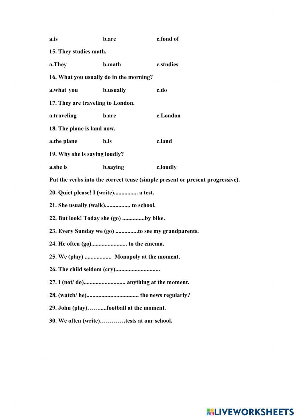 Present simple or present continuous