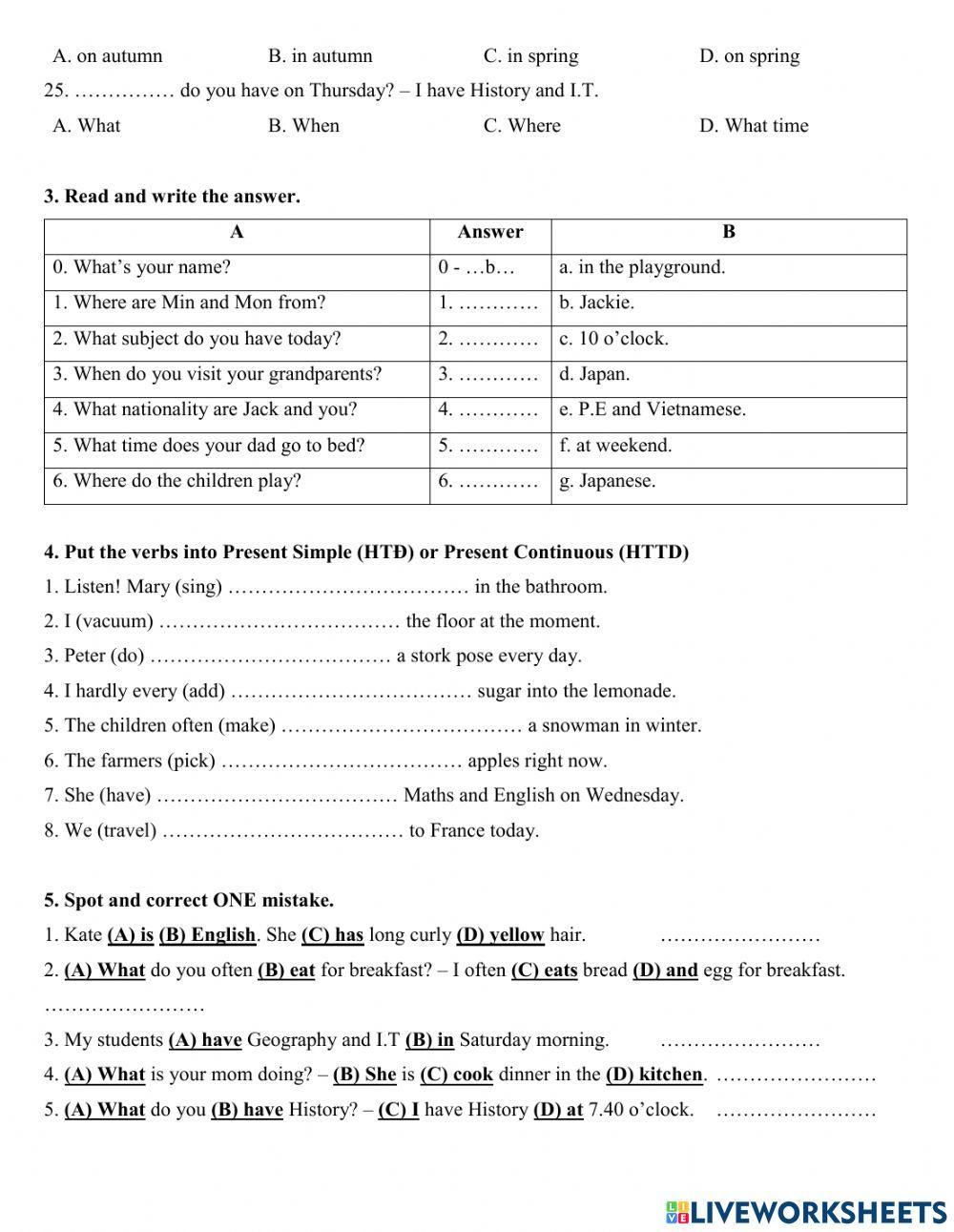 Group 3 - November test