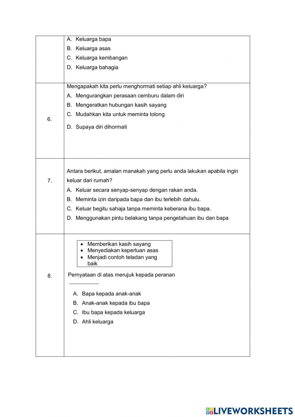 E-pentaksiran sejarah diri dan keluarga