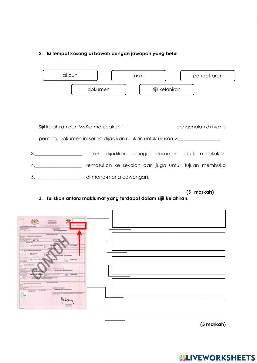 E-pentaksiran sejarah diri dan keluarga