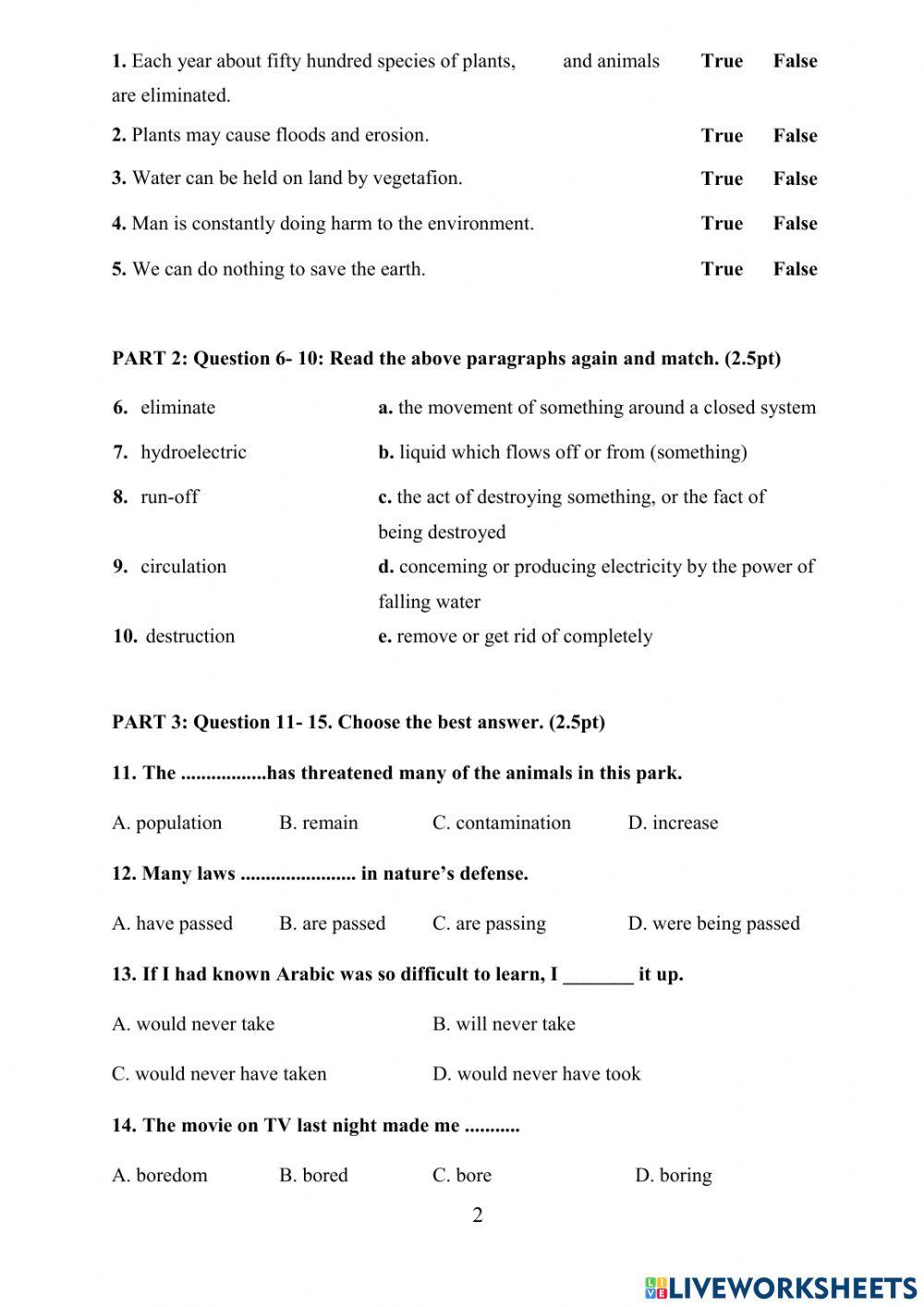 English 10 mock test (Huynh Thi Thuong)