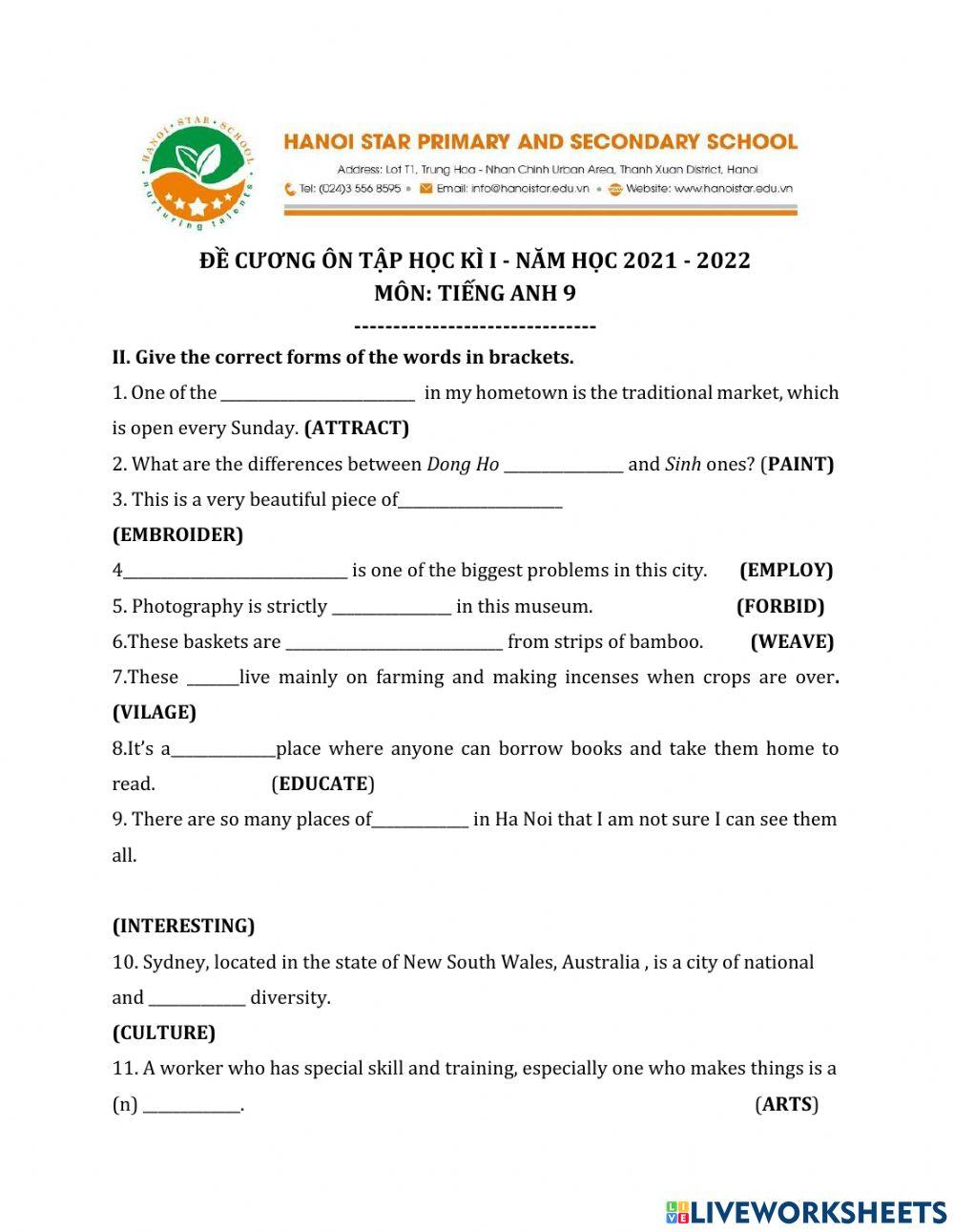 GR9.Revision (1st term). Part 2.