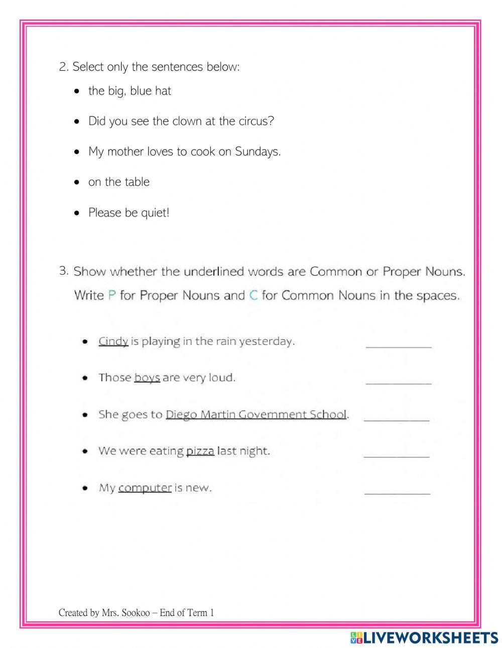 Language End of Term Test