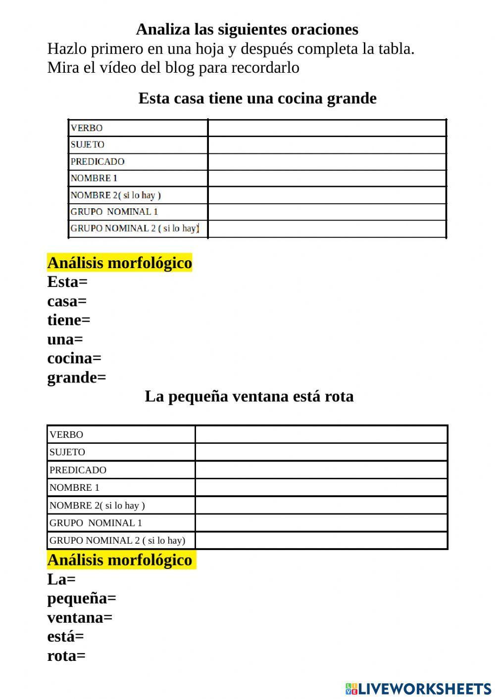 Analisis sintáctico y morfologico 1