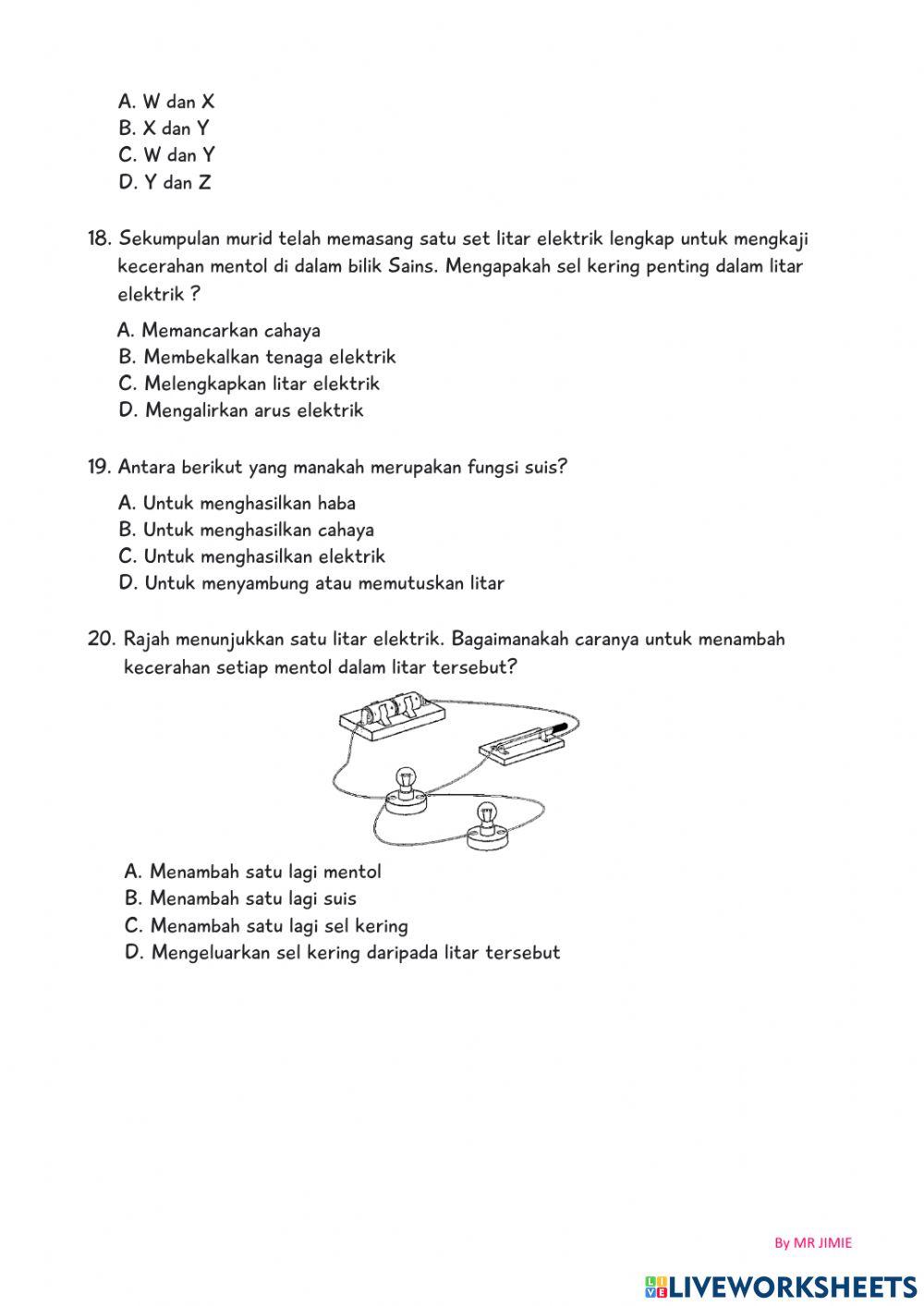 KUIZ SAINS AKHIR TAHUN - TAHUN 5 part 1