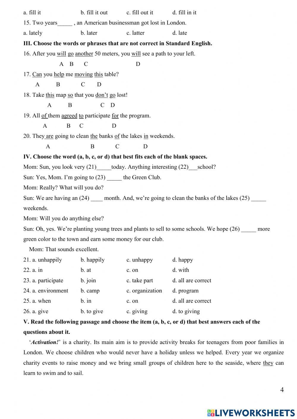 E8-u6-test1-4 trac nghiem