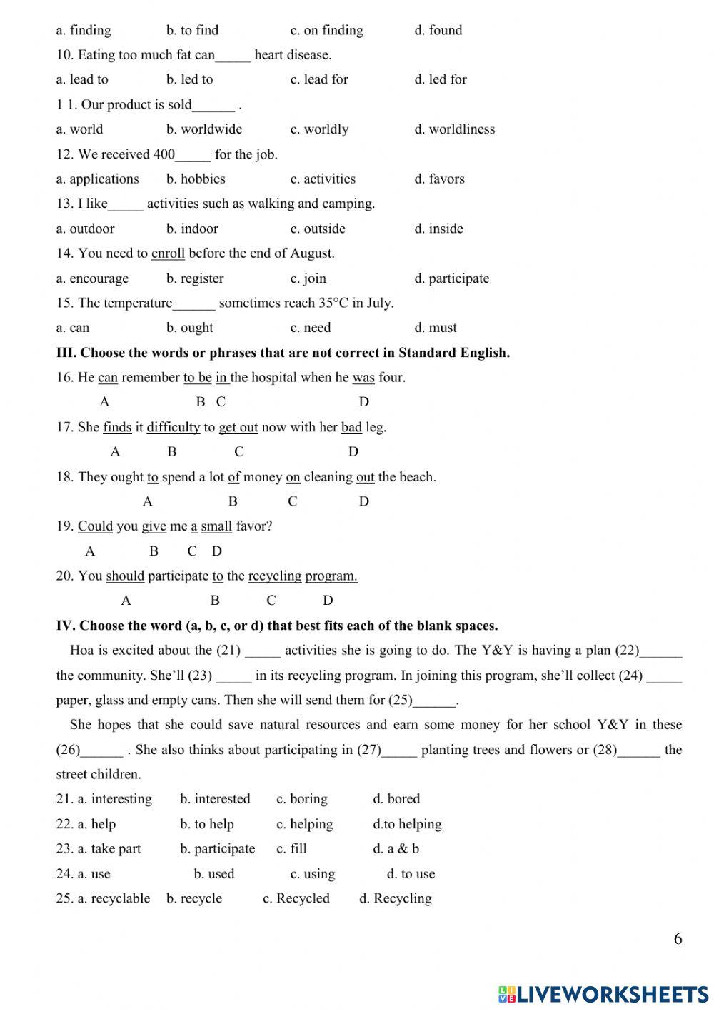E8-u6-test1-4 trac nghiem