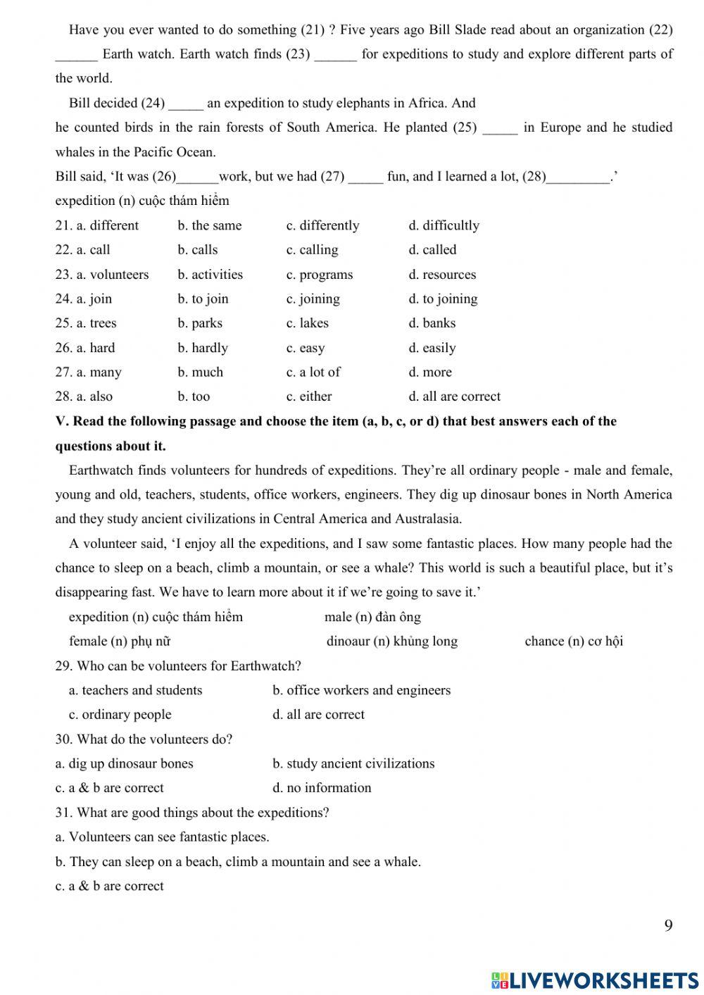 E8-u6-test1-4 trac nghiem