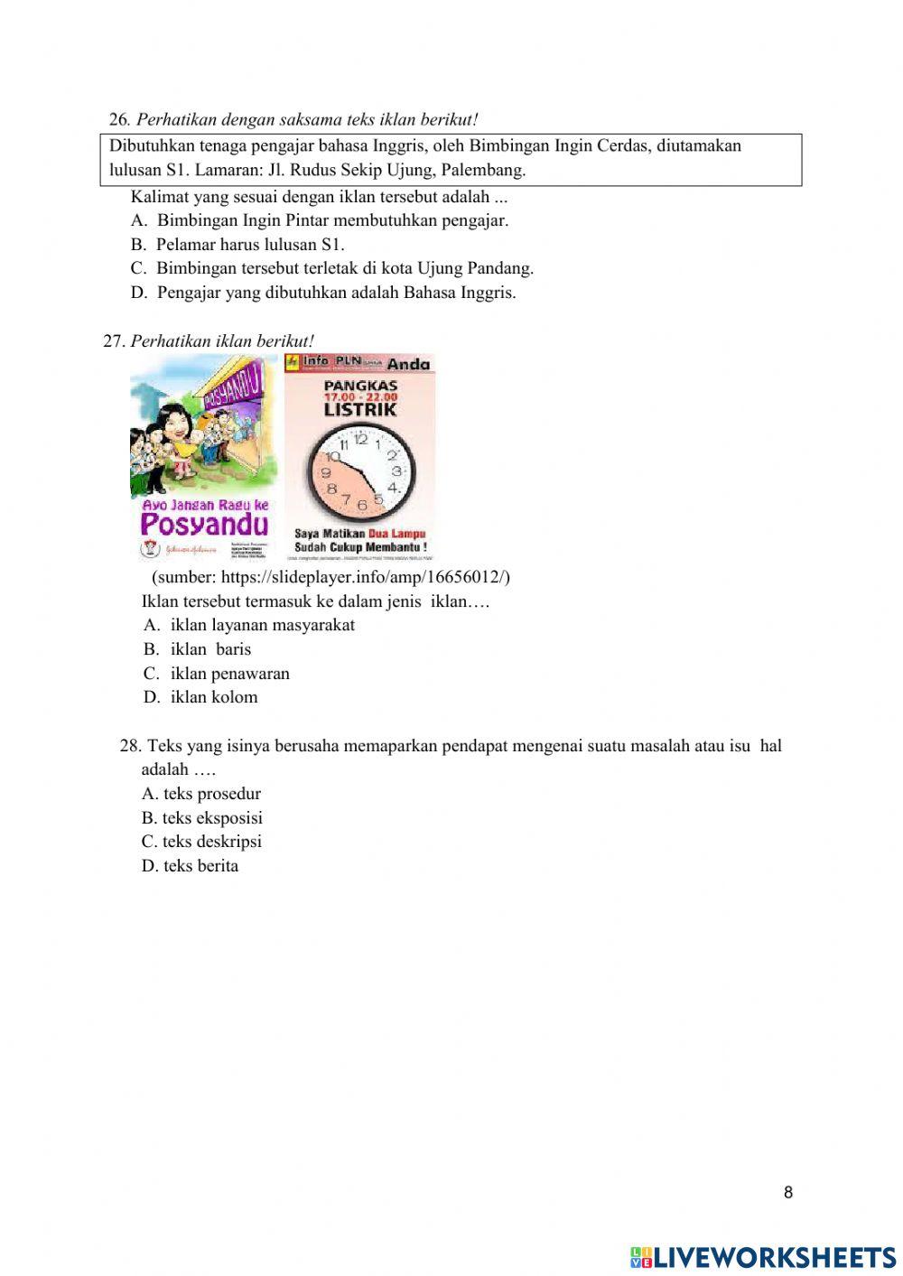 Pas bahasa indonesia kelas 8