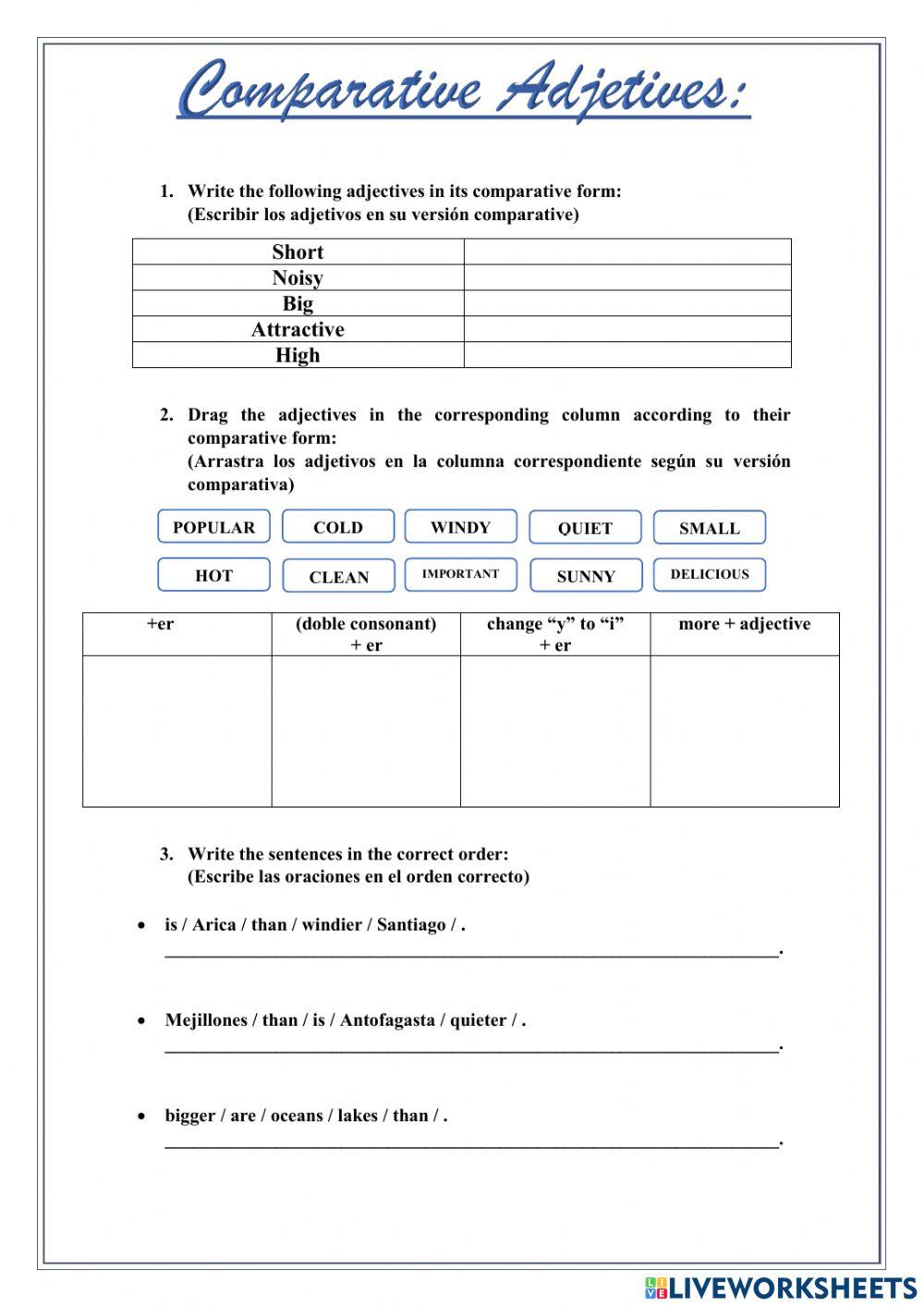 Comparative adjectives & Large numbers