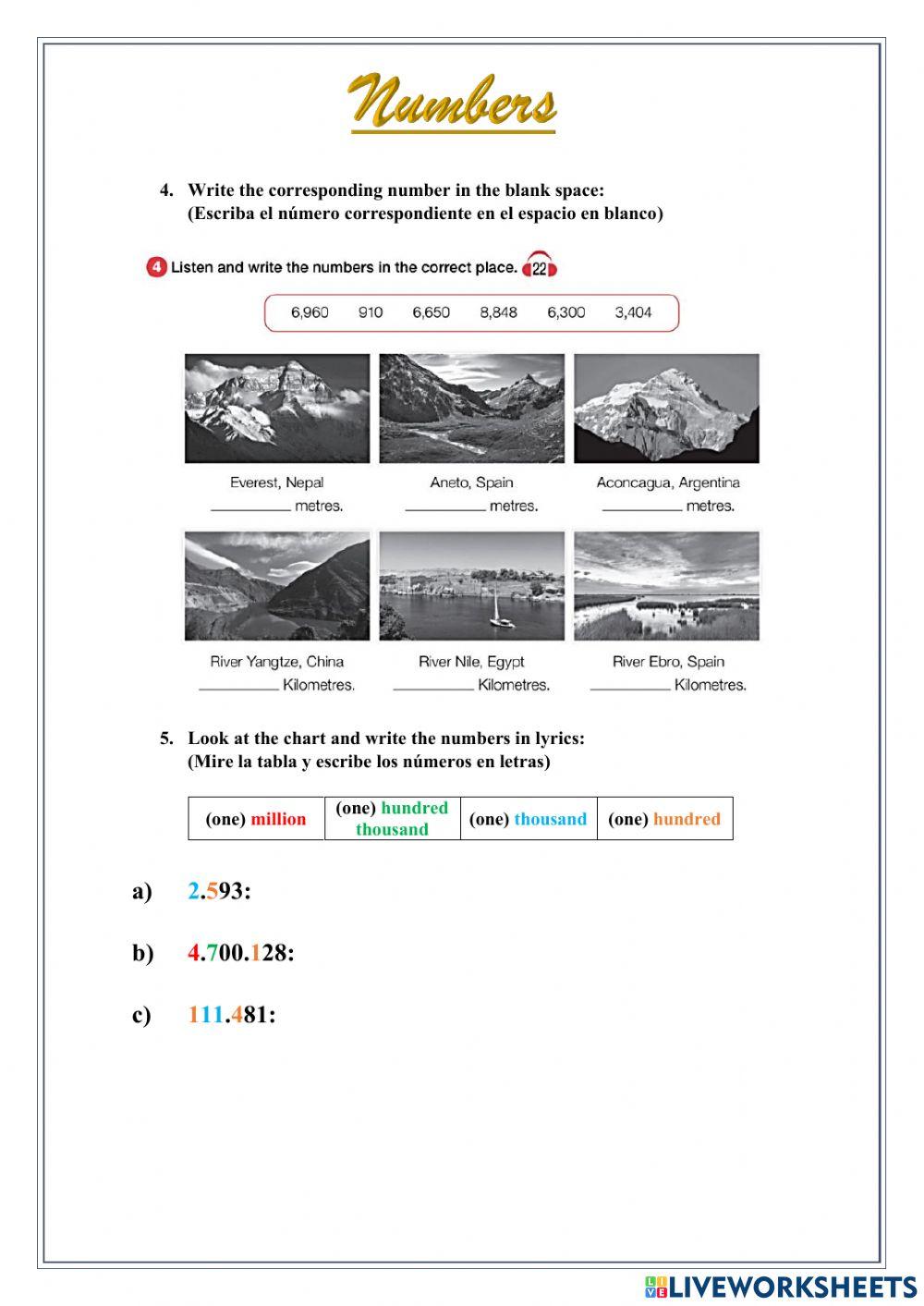 Comparative adjectives & Large numbers