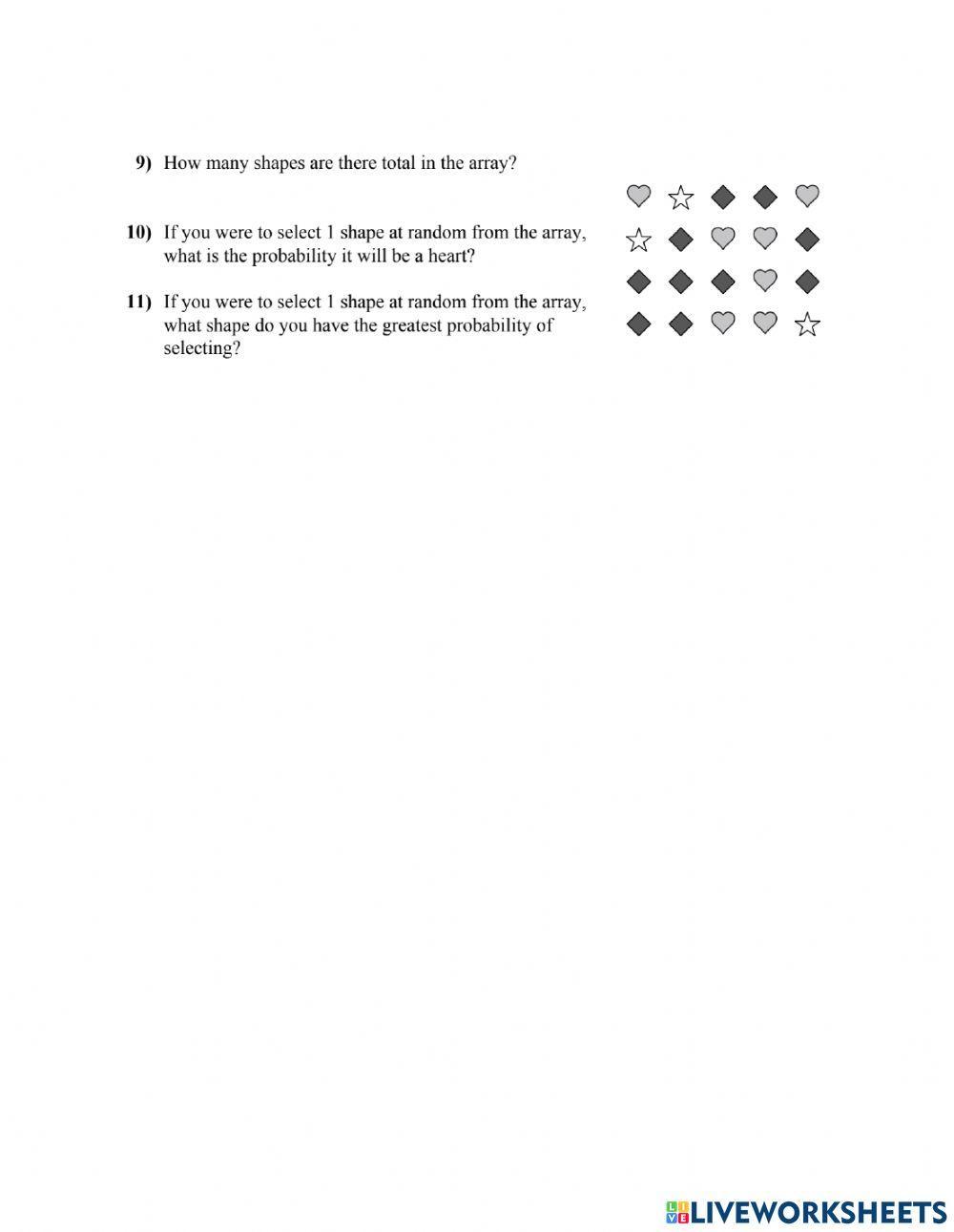 Probability worksheet