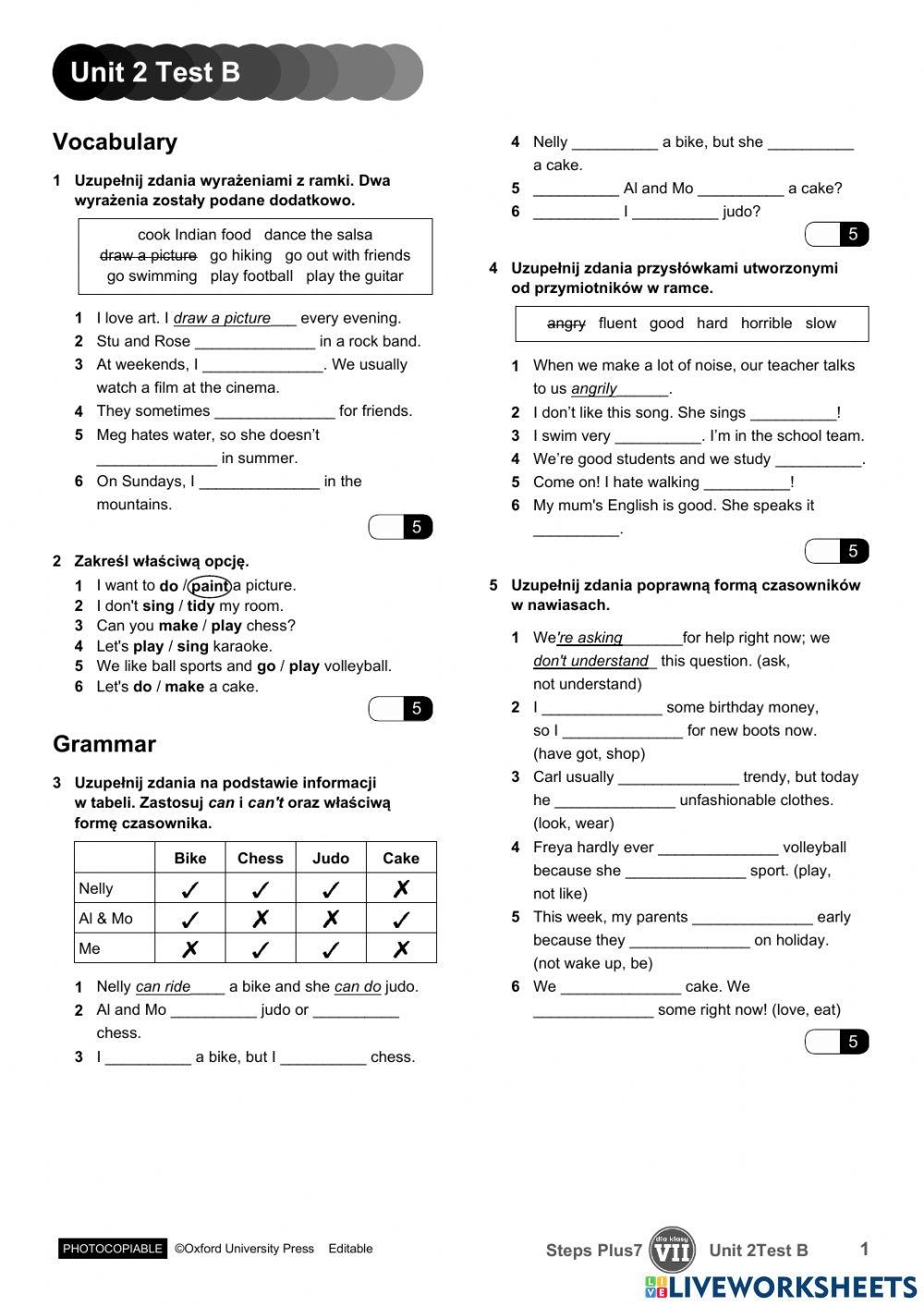 7C online exercise for | Live Worksheets