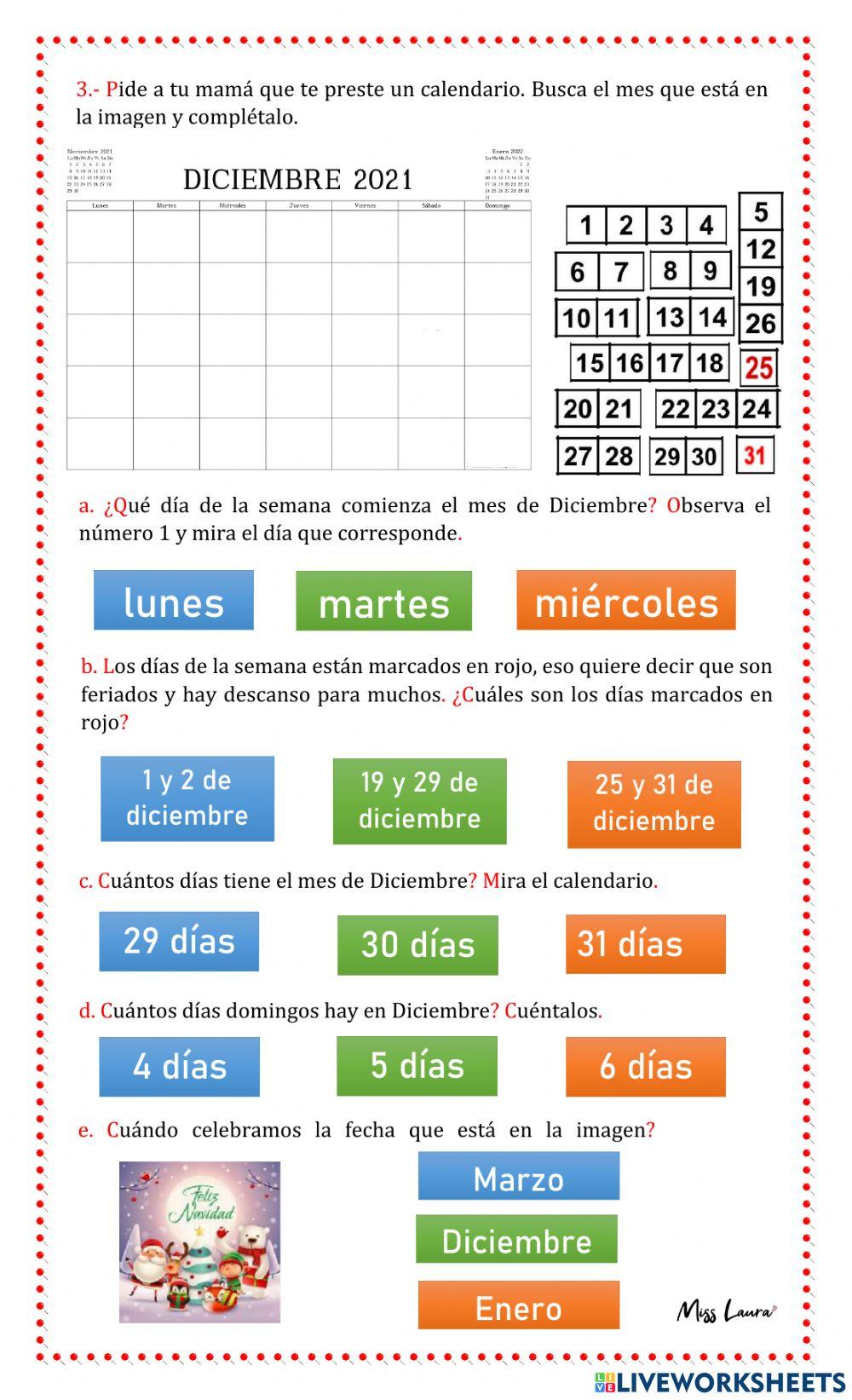 El calendario El calendario
