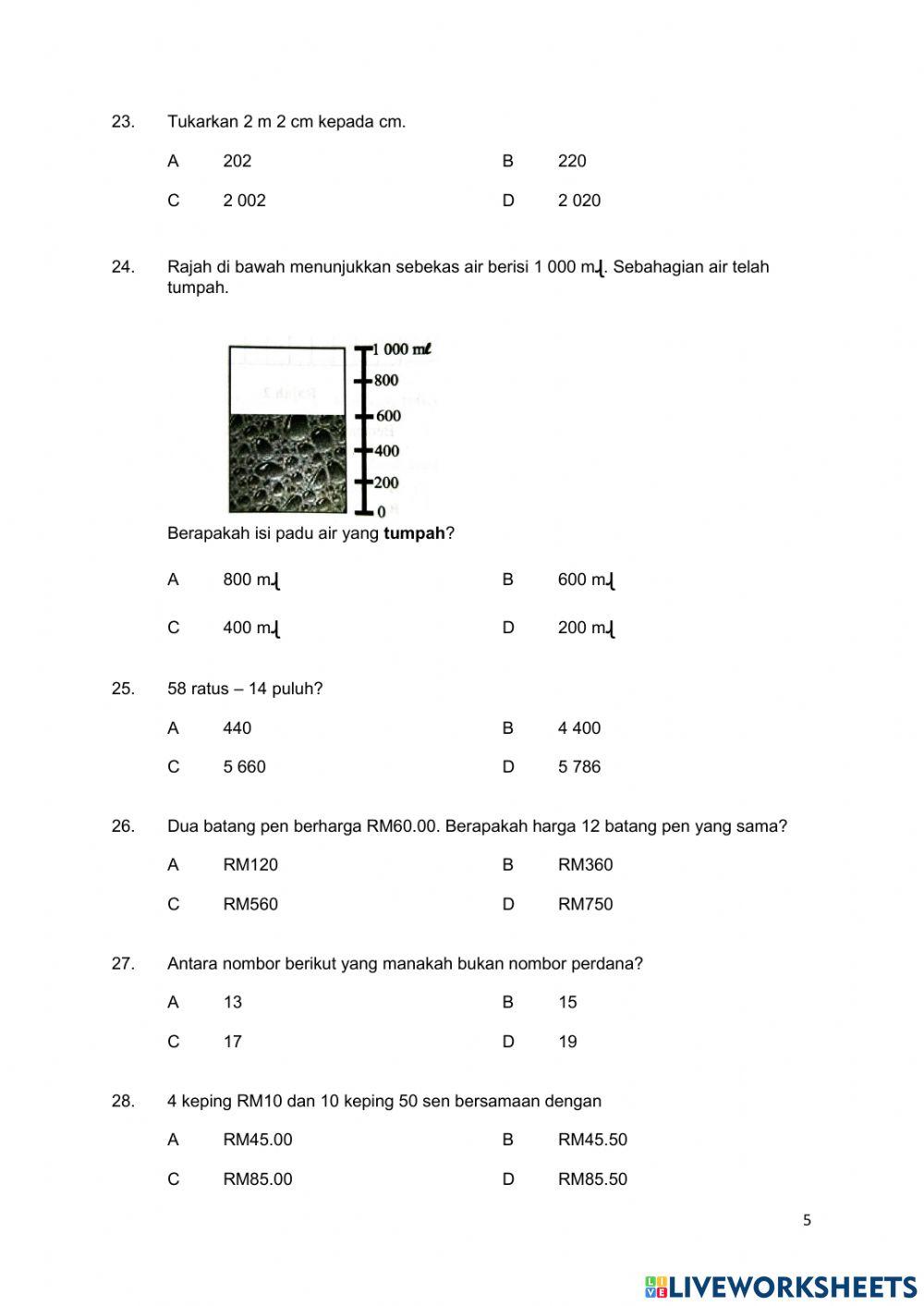 Matematik Kertas 1