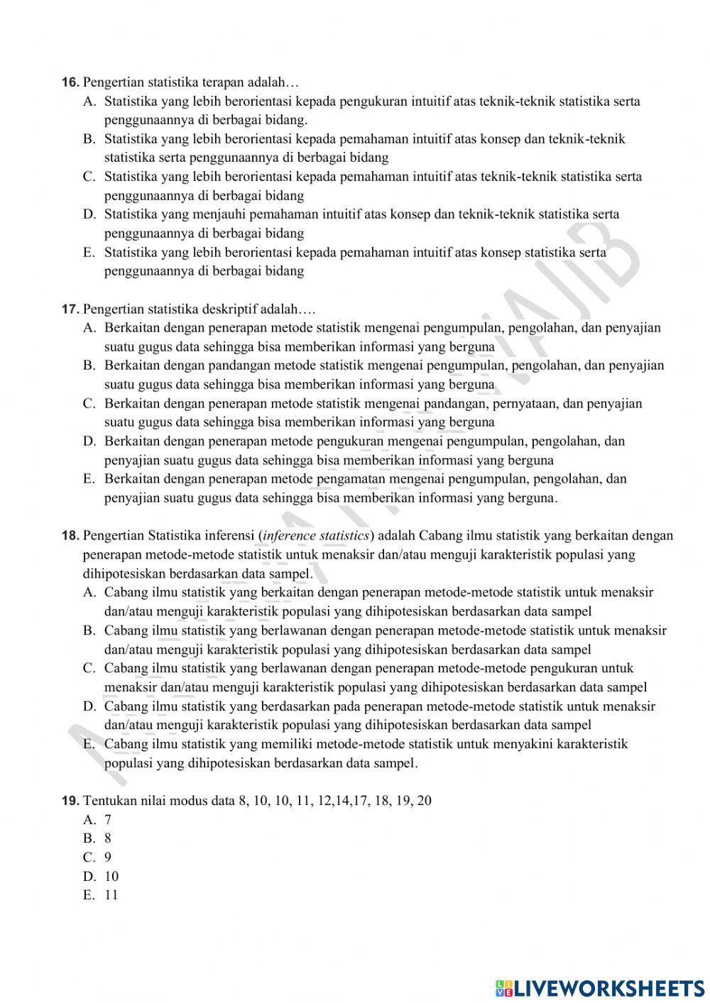 Soal ujian matematika