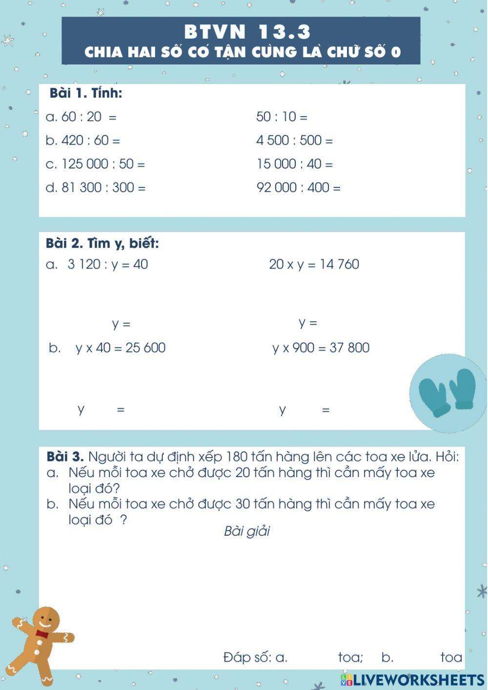 Chia cho số có tận cùng là chữ số 0