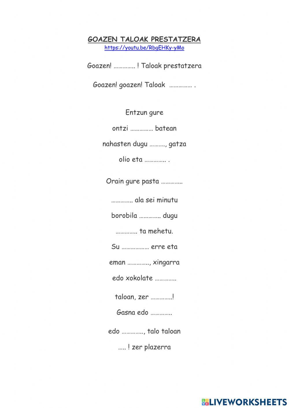 Goazen taloak prestatzera