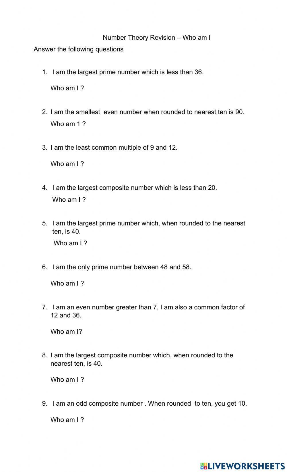 Who I am prime and composite number game