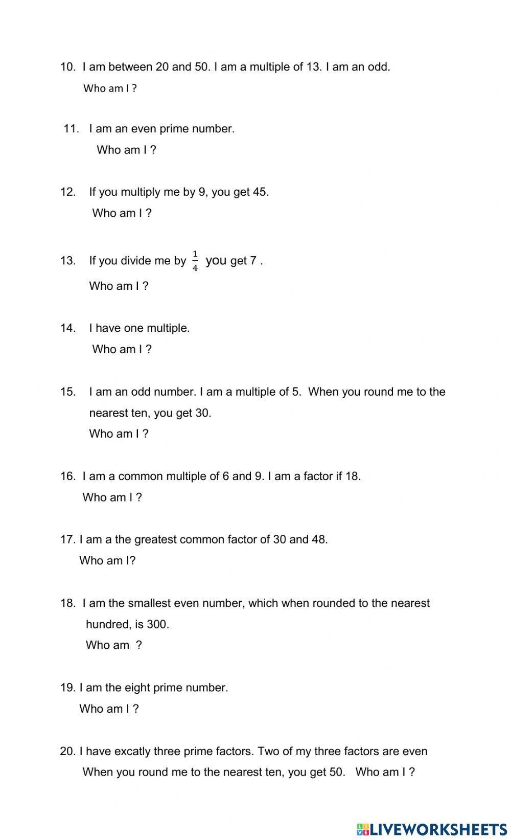 Who I am prime and composite number game