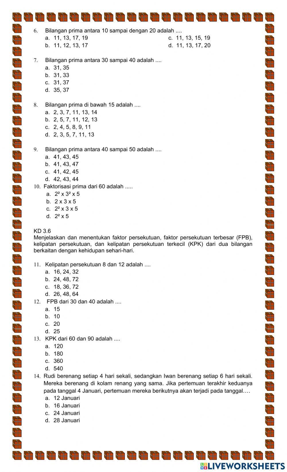 Pas ganjil mtk kelas 4