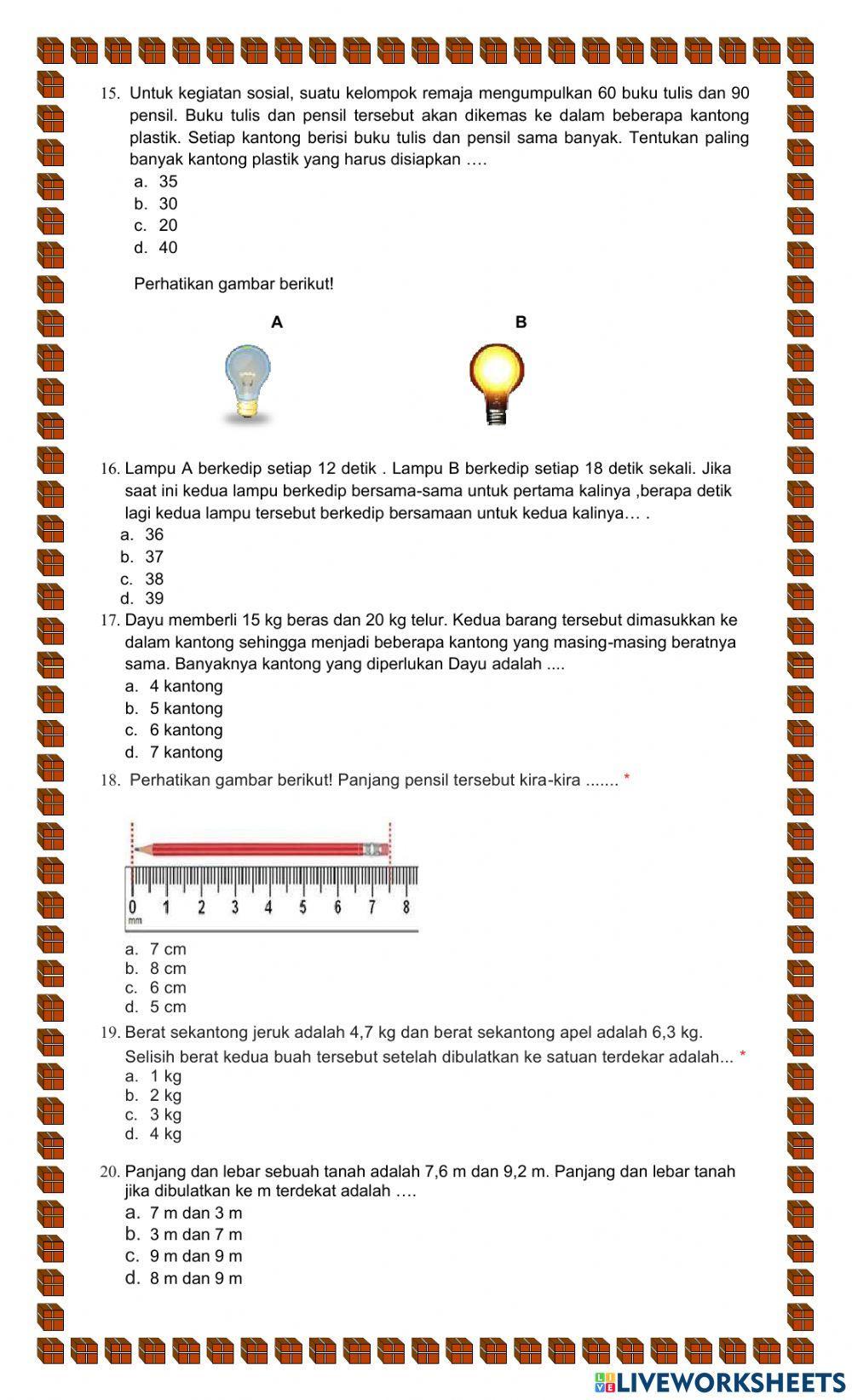 Pas ganjil mtk kelas 4