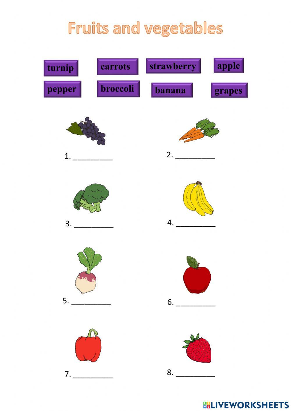 Fruits and vegetables