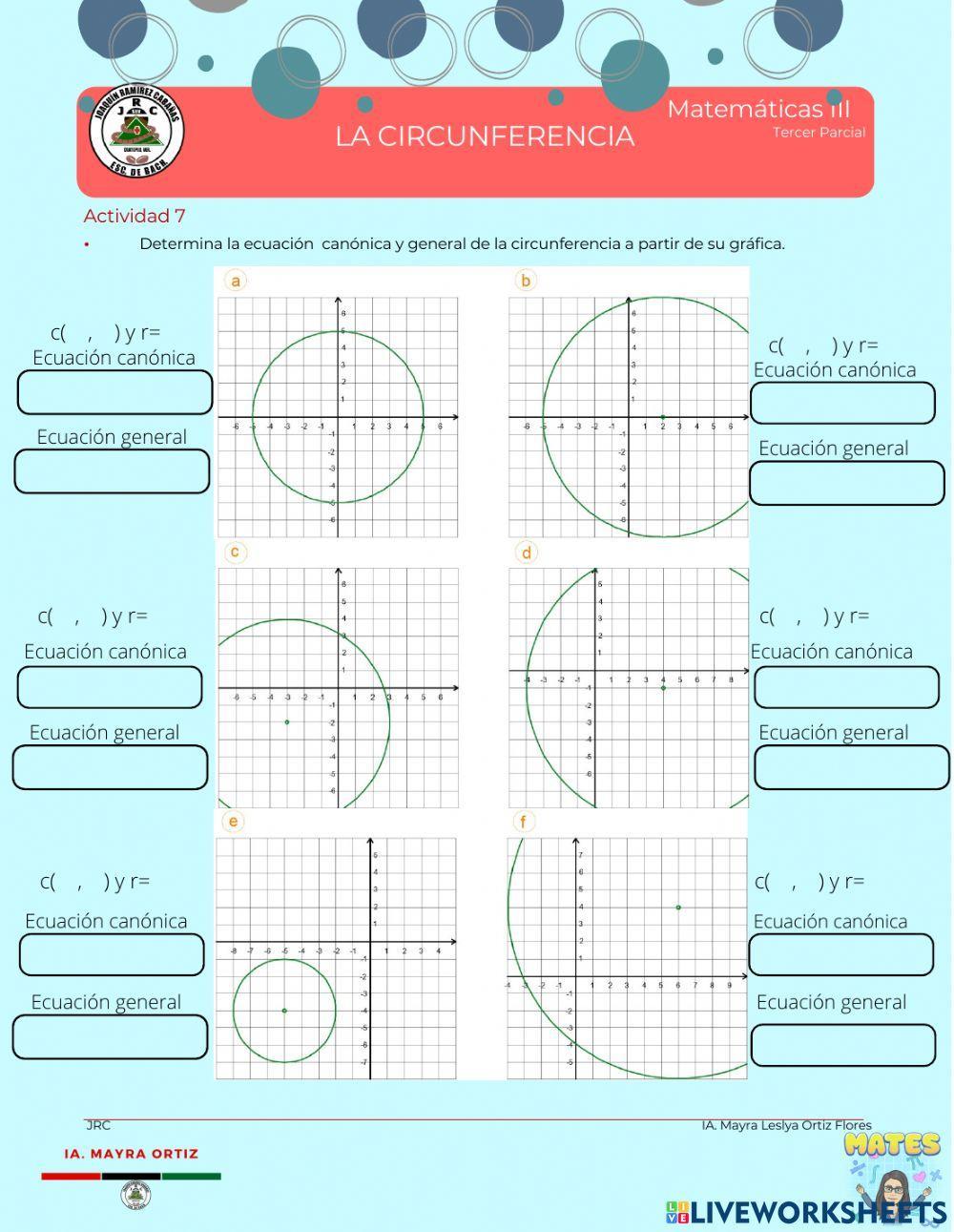 Ecuación general y canónica de la circunferencia