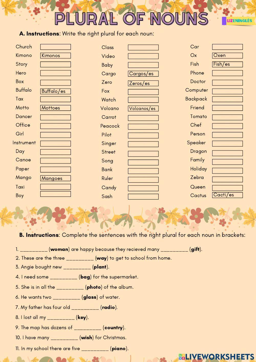 Plural of nouns