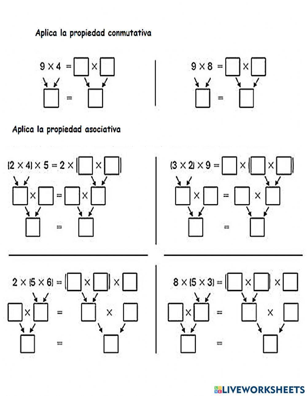 Propiedad asociativa y conmutativa