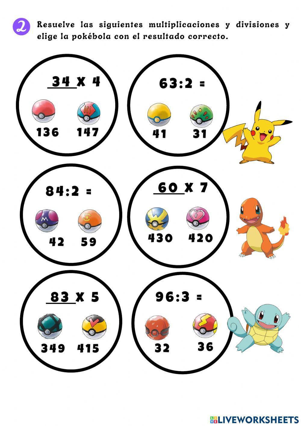 Desafío matemático Pokémon
