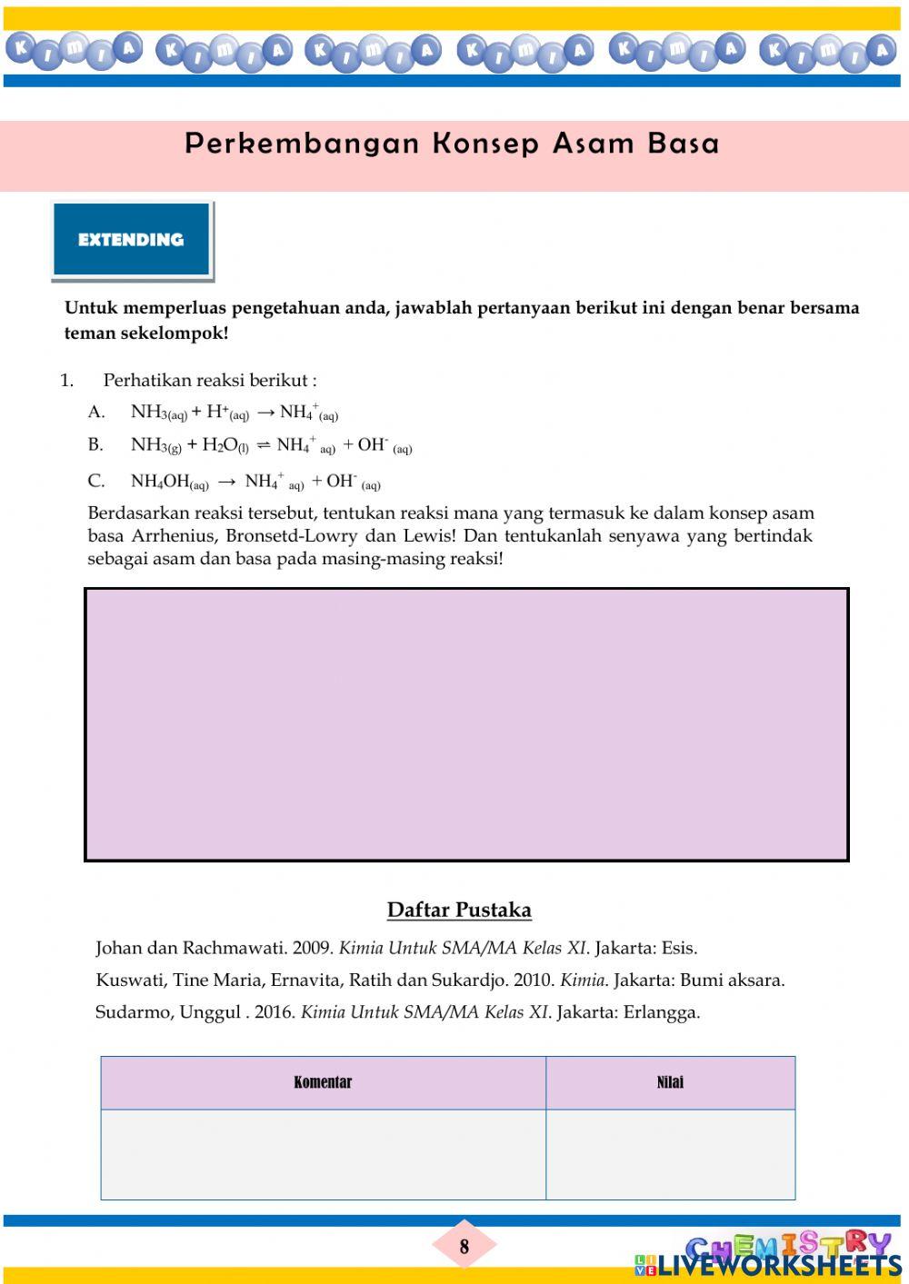 Perkembangan Teori Asam Basa