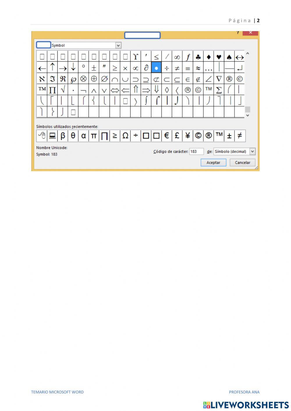 Símbolo de viñetas