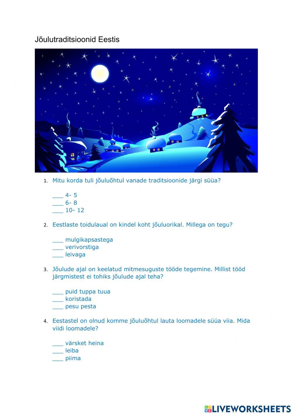 Jõulutraditsioonid Eestis