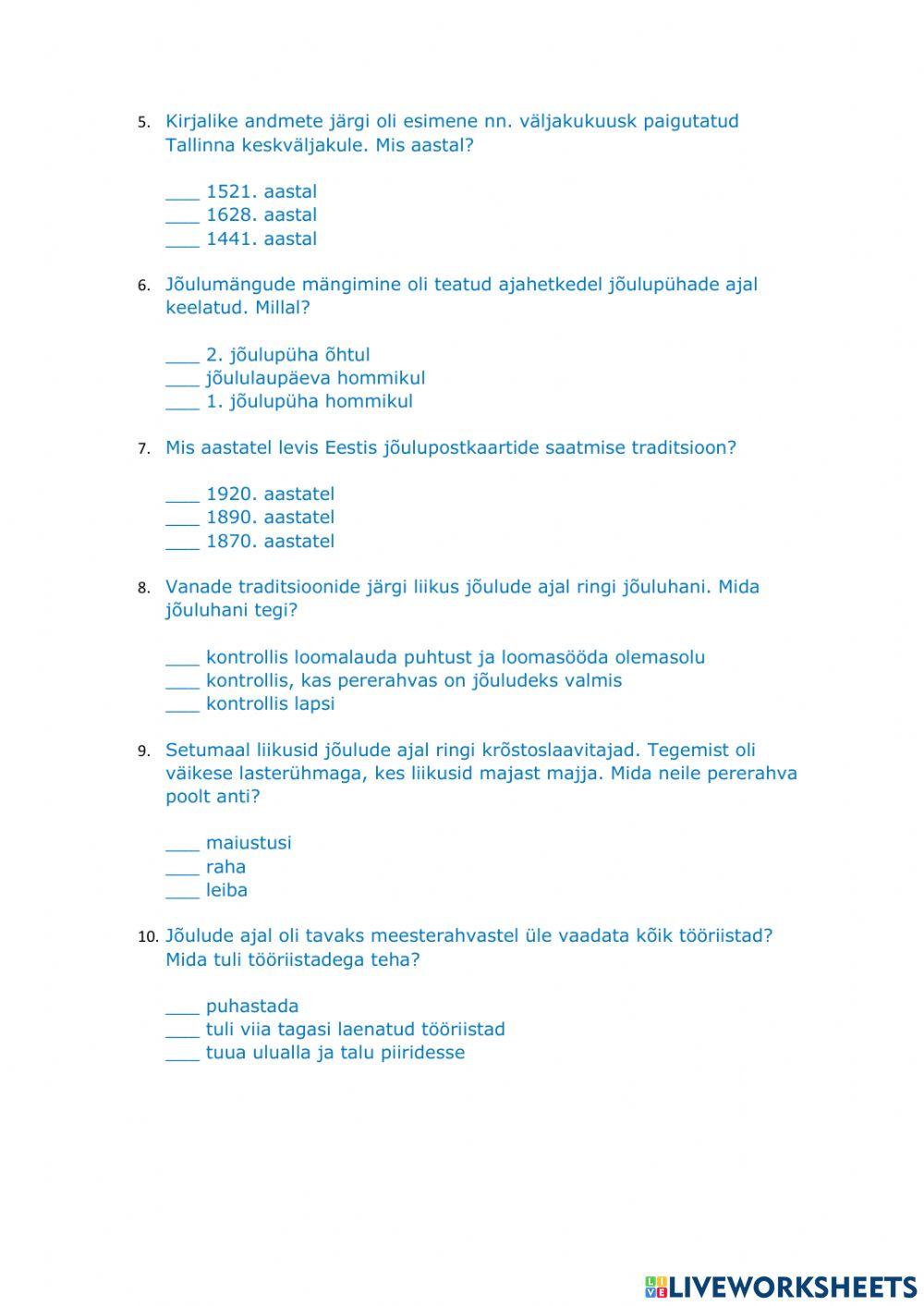 Jõulutraditsioonid Eestis
