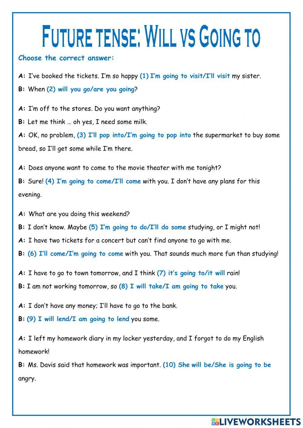Future Tense: Will vs Goint to
