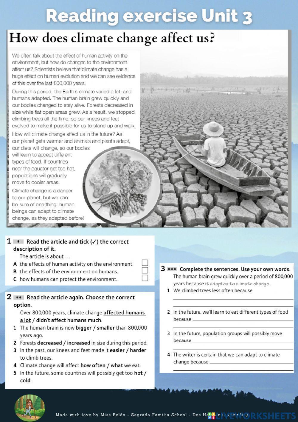 Reading exercise - How does climate change affect us?