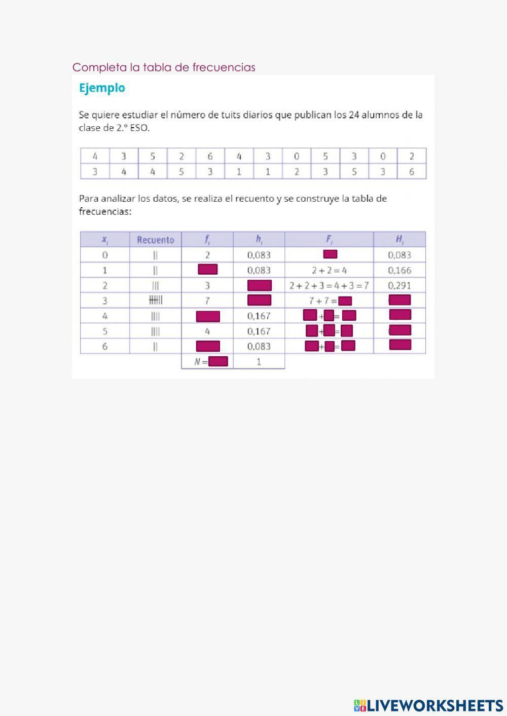 Ficha 2: Tabla de frecuencias